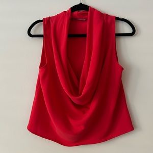 Zara red cowl neck tank